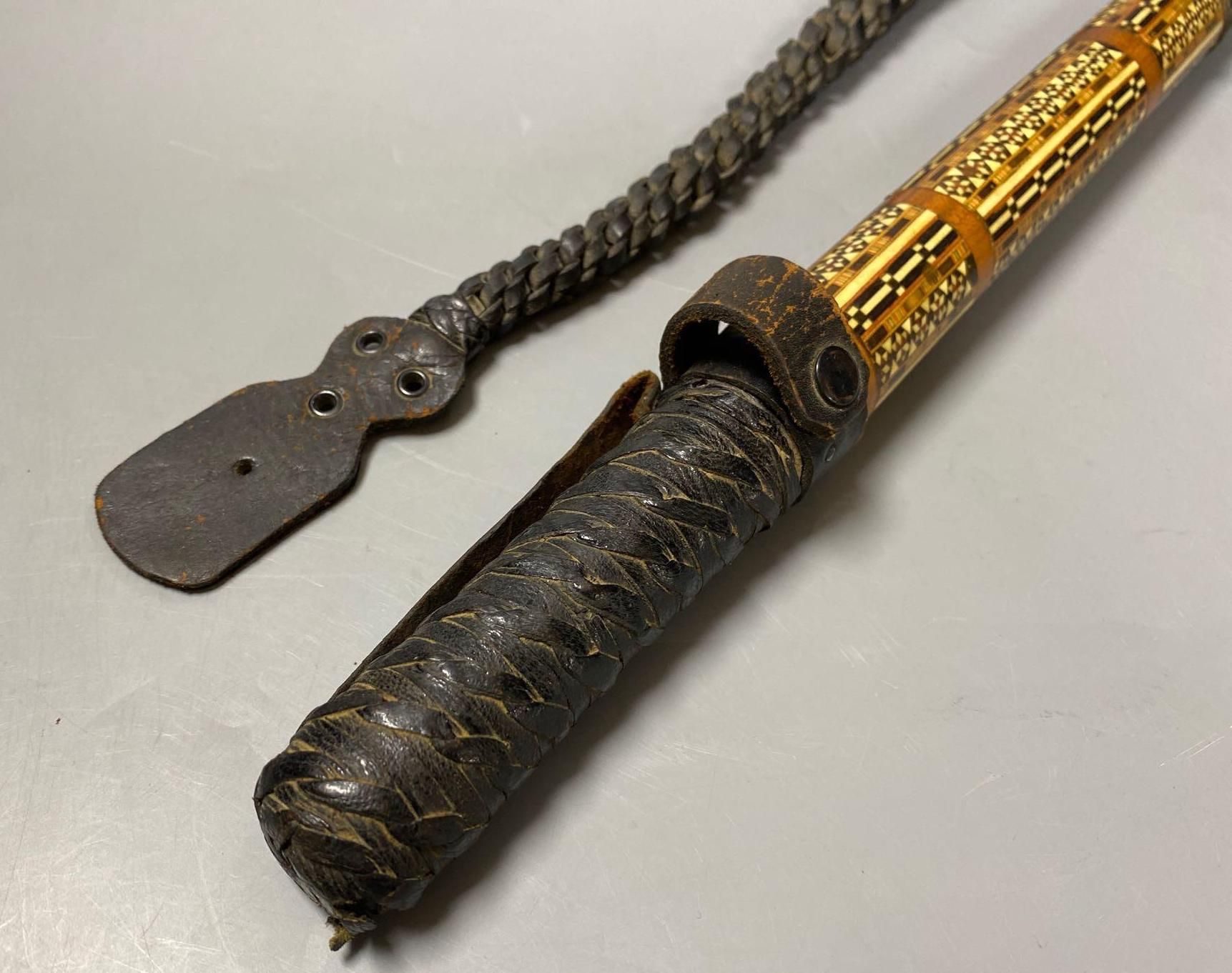 A North African camel drivers whip with concealed stiletto dagger